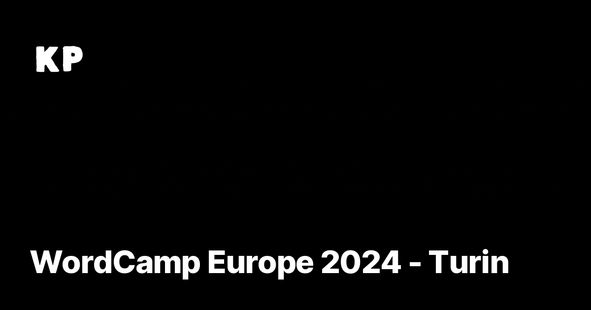 WordCamp Europe 2024 Turin KrautPress